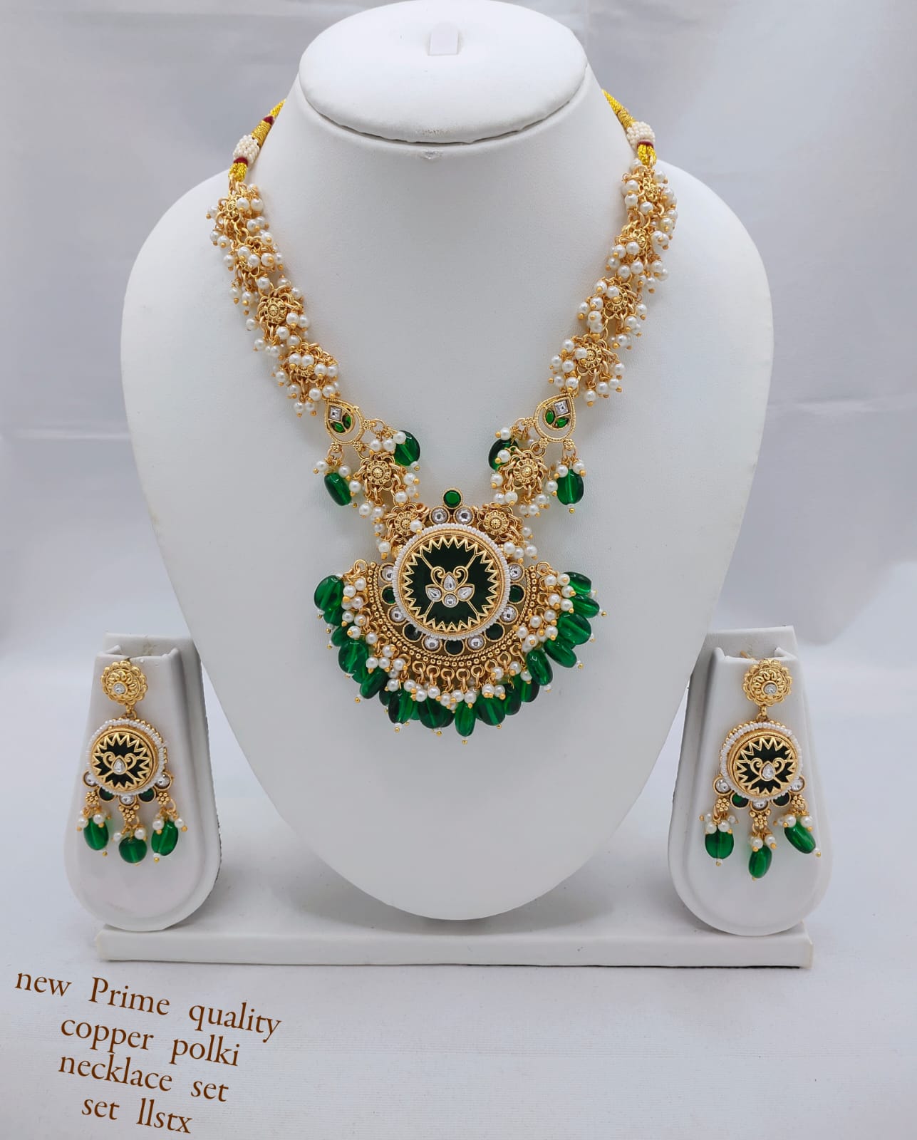 Prime Quality Copper Necklace Set with CZ Stone Embellishments