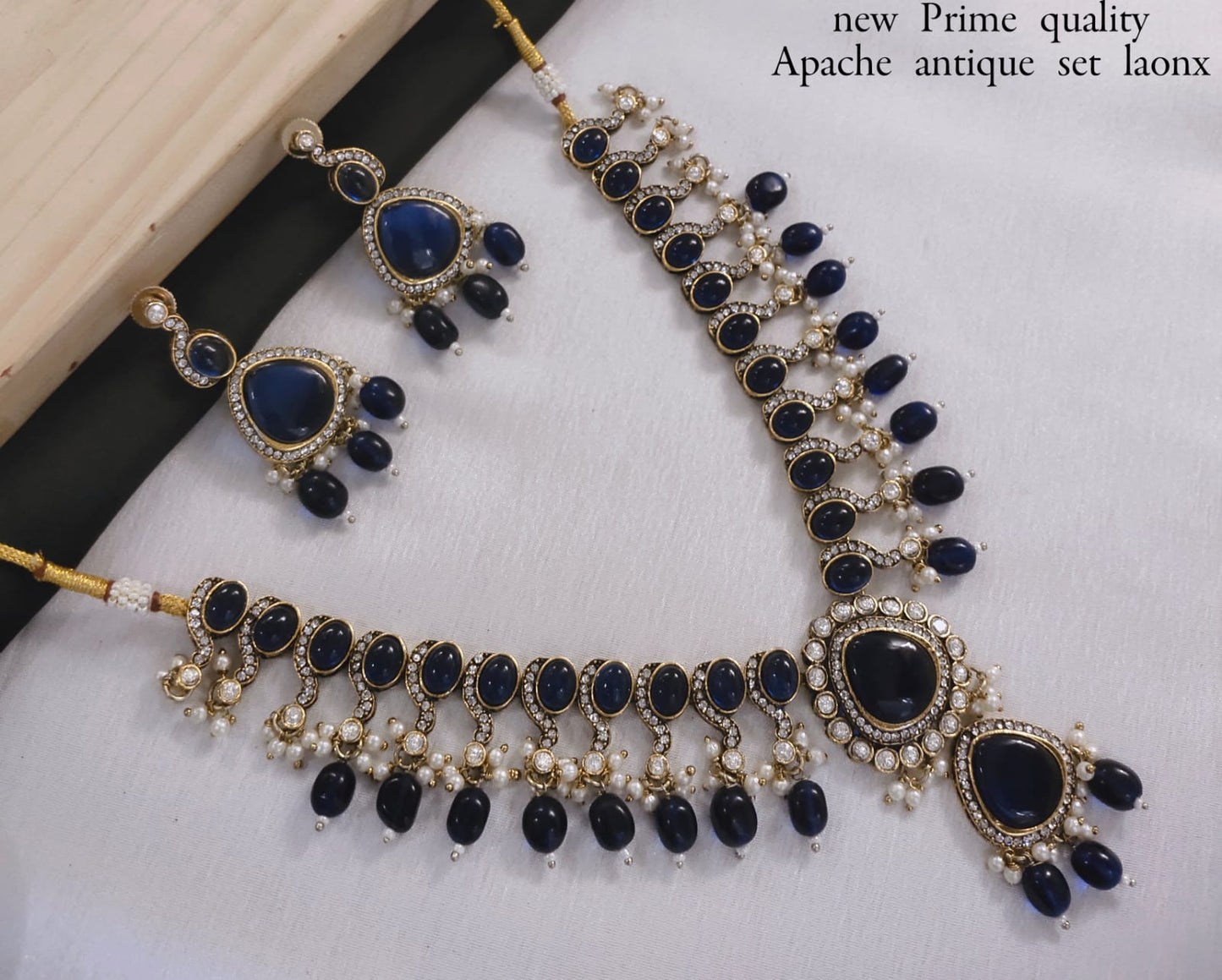 Gold Plated Kundan Stone Copper Jewellery Set