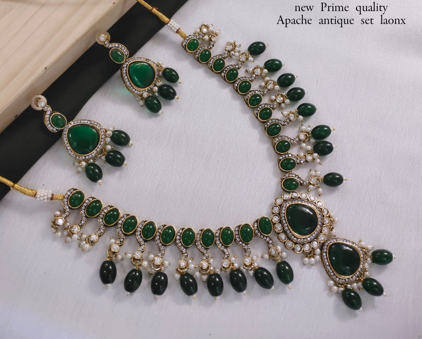 Gold Plated Kundan Stone Copper Jewellery Set