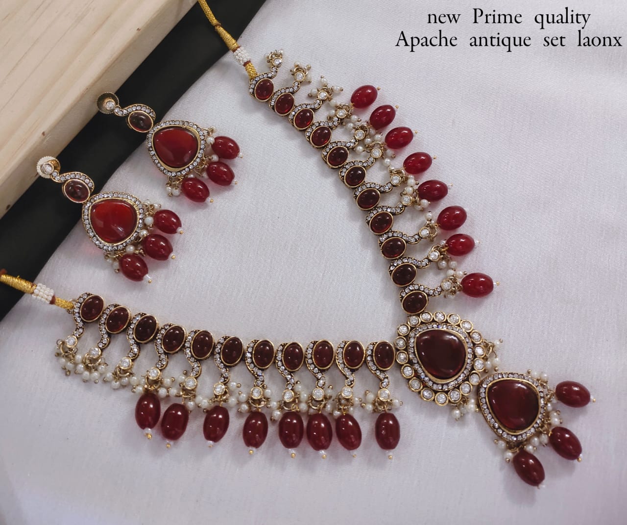 Gold Plated Kundan Stone Copper Jewellery Set