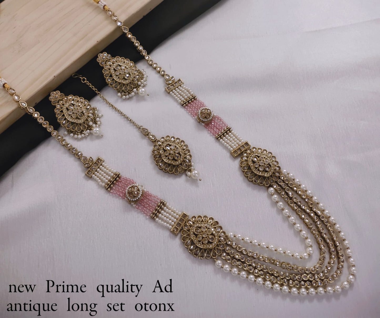 Antique Plated Kundan Stone Copper jewellery Set