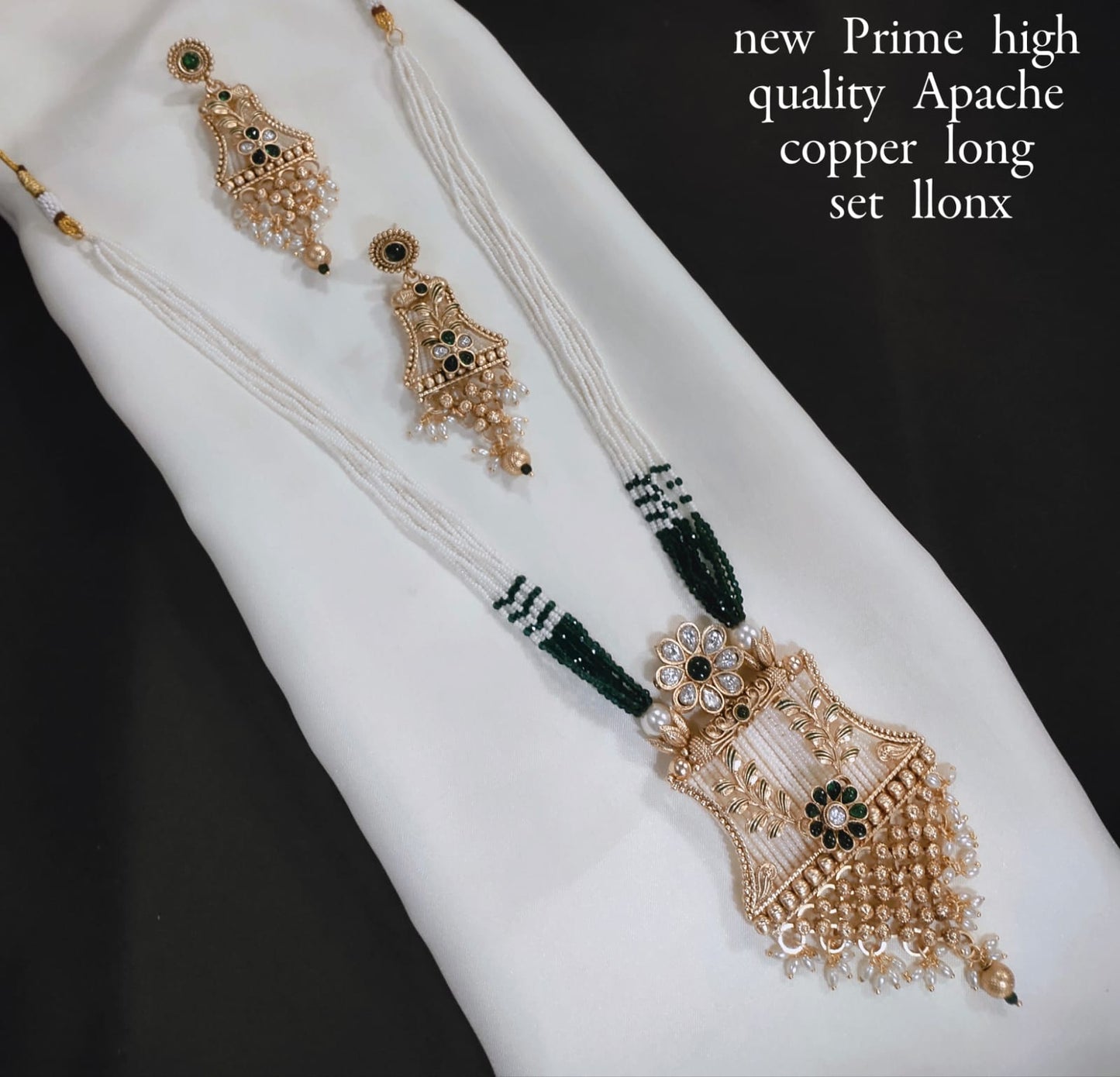 Gold Plated Kundan Stone Copper Jewellery Set