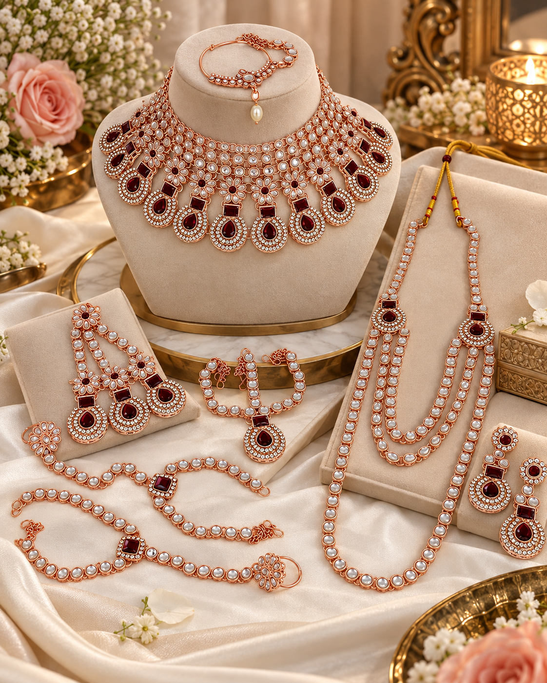 Royal Bridal Stone-Studded Wedding Jewellery Set