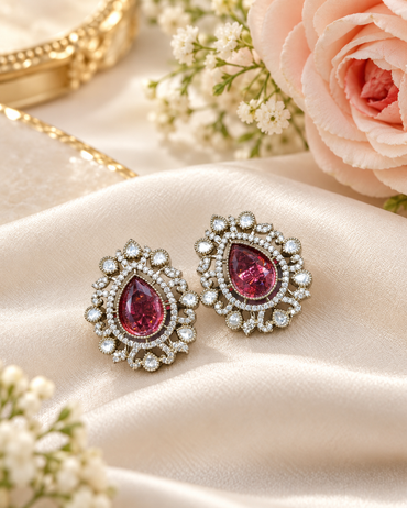 Elegant Statement Teardrop Stud Earrings for Festive Wear