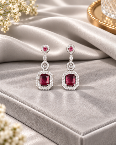 Silver Tone Tiered Halo Drops