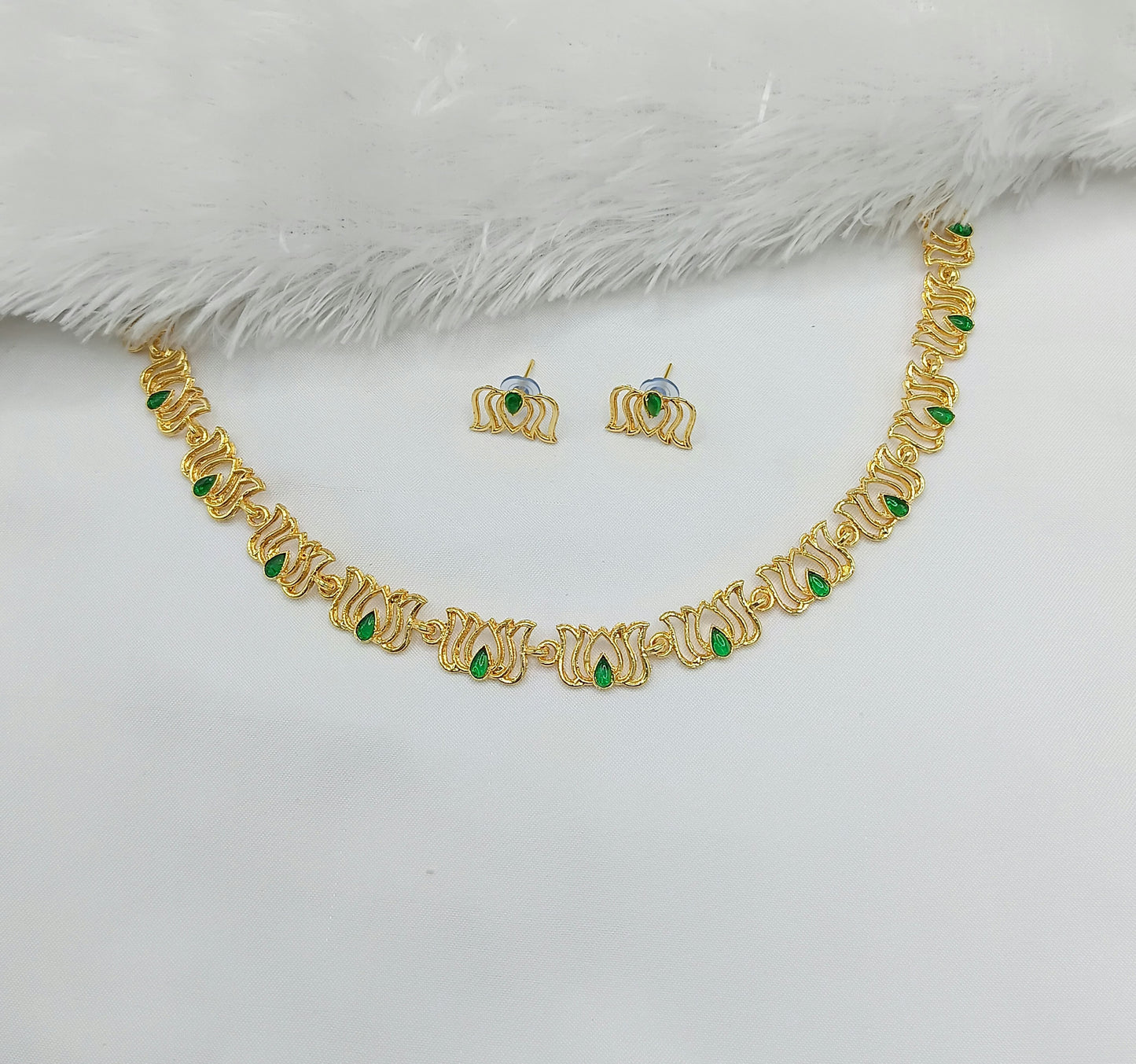 Lotus Bloom Enamel Choker Set – Temple Inspired Jewelry