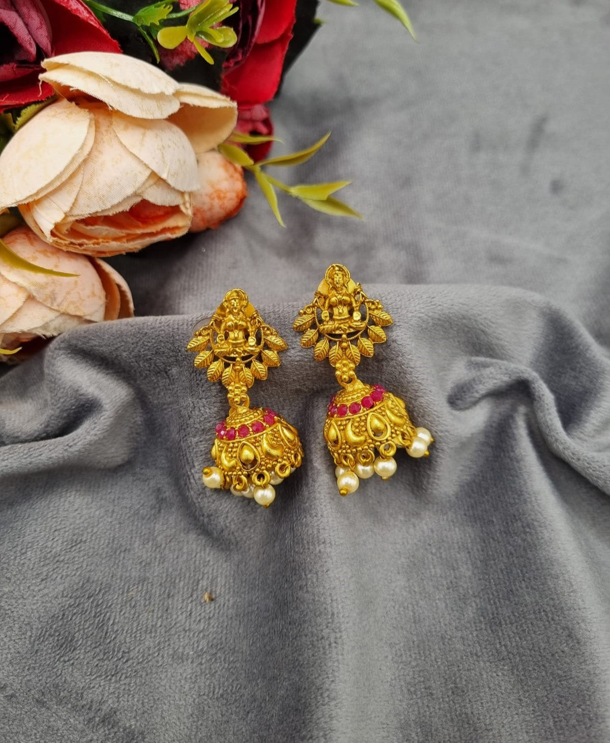 Traditional Divine Lakshmi Drop Earrings