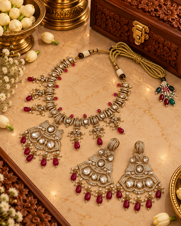 Royal Shield Motif Kundan Set