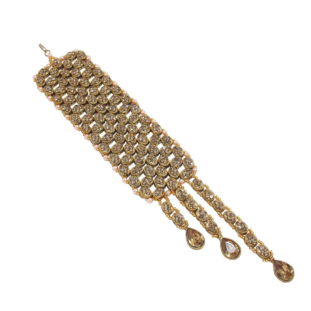 Antique Gold-Plated Teardrop Bracelet For Woman & Girls