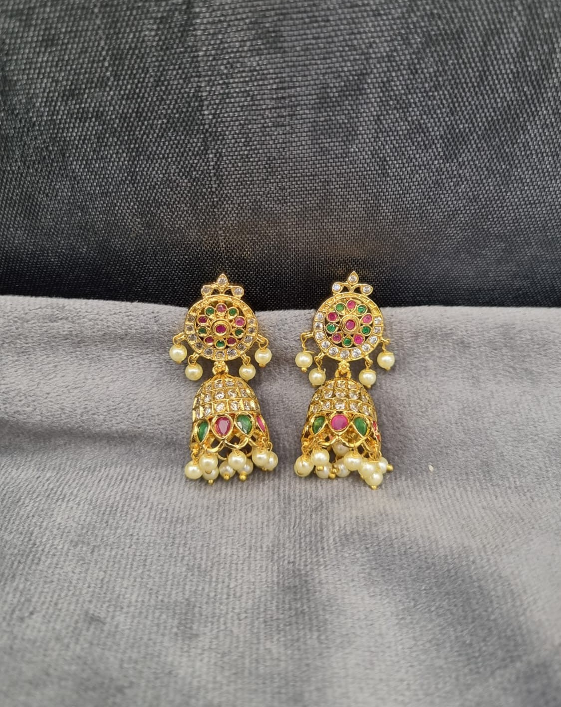 Antique Gold Temple Jewelry Jhumkas