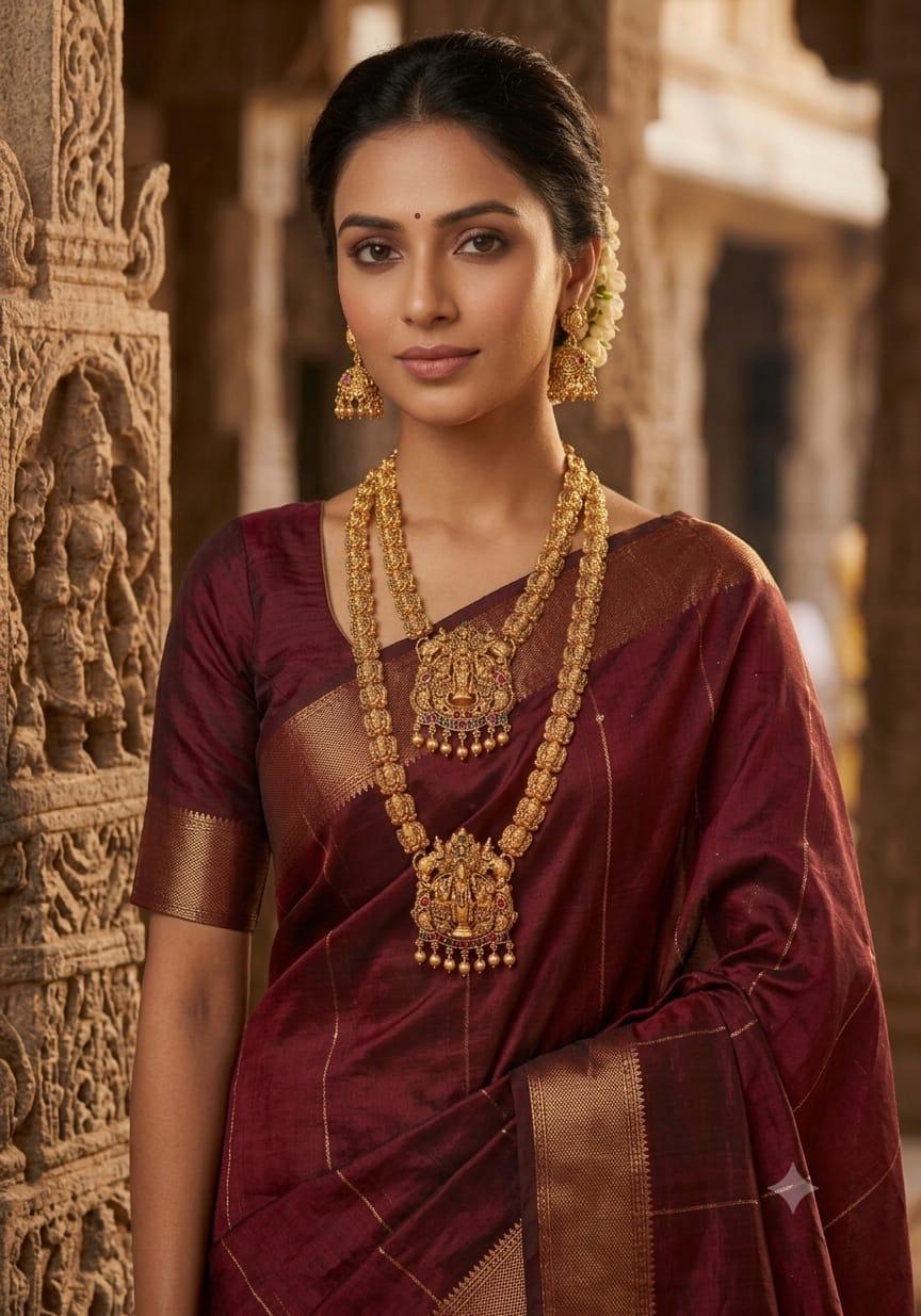 Antique Gold Lord Venkateswara Balaji Temple Necklace Combo Set with Jhumka Earrings