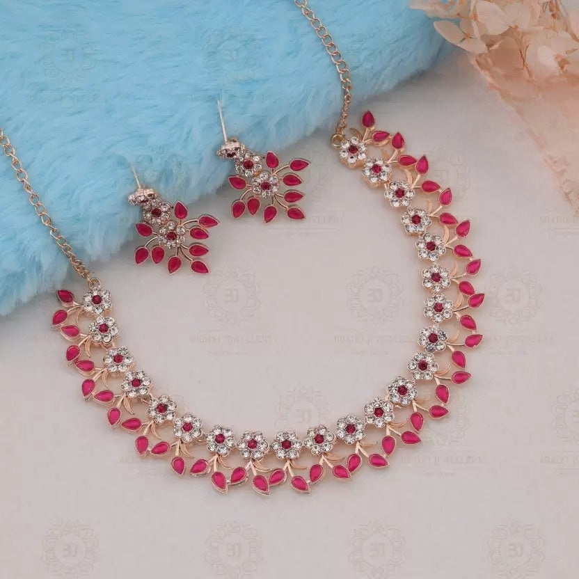 Choker Rose Gold Plated Jewellery Set