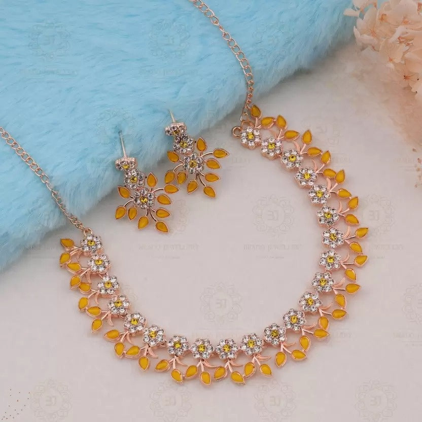 Choker Rose Gold Plated Jewellery Set