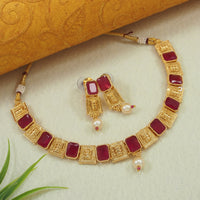 Traditional Choker Copper Necklace Set With Earrings for Woman