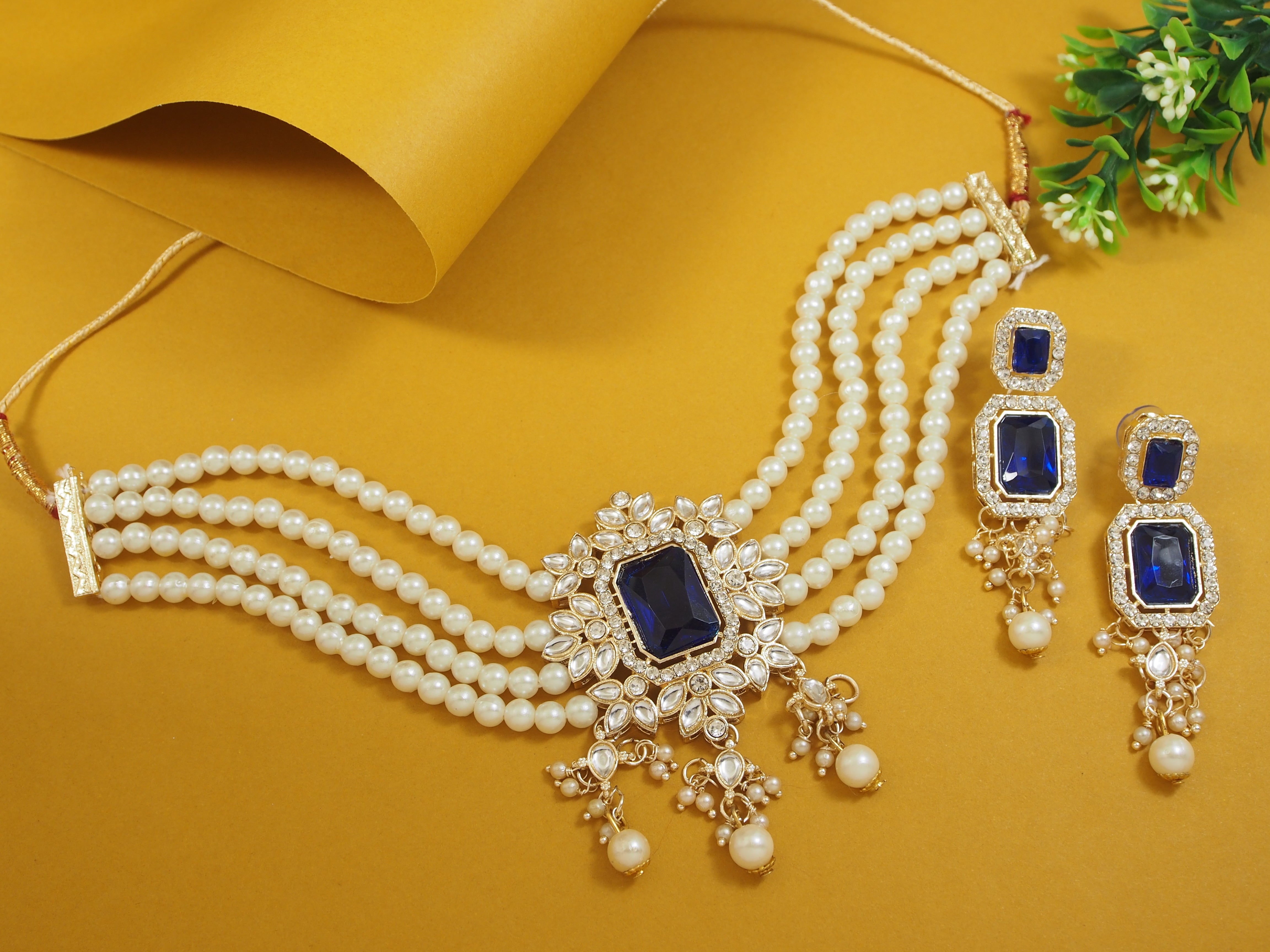 Fashion Choker Gold Plated Jewellery Set