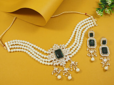 Fashion Choker Gold Plated Jewellery Set