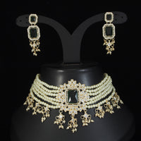 Gold Plated Kundan Stone Choker Jewellery Set