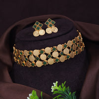 Traditional Geometric Coin Temple Necklace Set