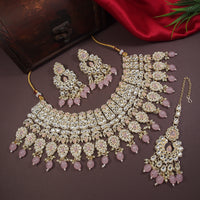 Pastel Pink Bridal Choker Set with Maang Tikka