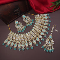 Pastel Pink Bridal Choker Set with Maang Tikka