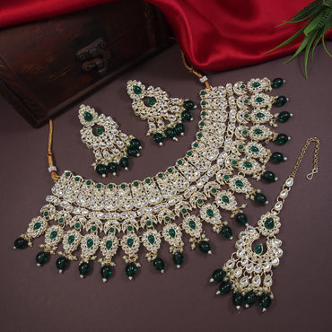 Pastel Pink Bridal Choker Set with Maang Tikka