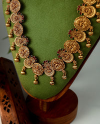 Oval Lakshmi  Kemp Stone Temple Jewellery Set