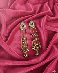 Traditional Kashmiri Ghungroo With Long Chain Drop Earrings For Woman