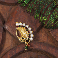 Pearl Nath - Festive Multi-Stone Clip-On Nose Ring for Weddings