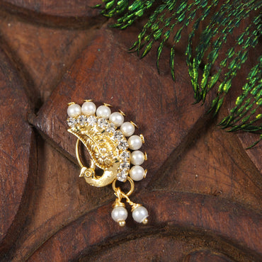 Pearl Nath - Festive Multi-Stone Clip-On Nose Ring for Weddings