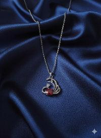 Silver Plated Peacock Pendant With chain Jewelry For Woman & Girls