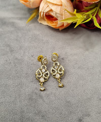 Classic American Diamond Necklace Set with Matching Drop Earrings