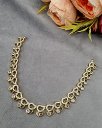 Classic American Diamond Necklace Set with Matching Drop Earrings