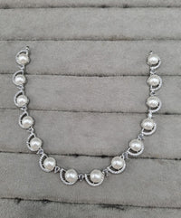 Scalloped Pavé CZ Pearl Choker Set with Matching Drops