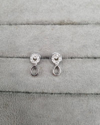 Minimalist Pavé Drop American Diamond Necklace Set