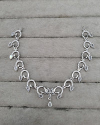 Delicate Blossom Teardrop American Diamond Choker Set