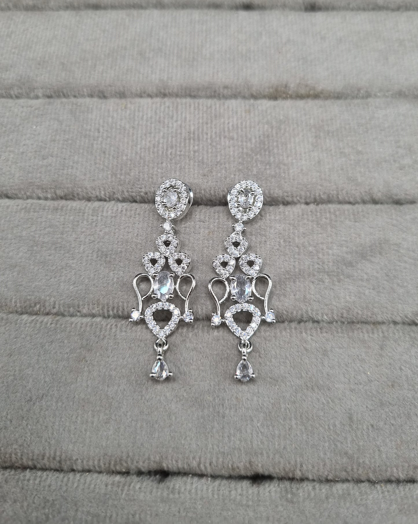 Sparkling American Diamond Necklace and Earrings Set