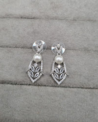 Elegant Botanical Pearl & American Diamond Choker Set