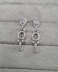 Teardrop Fringe American Diamond Choker Set with Dangling Earrings
