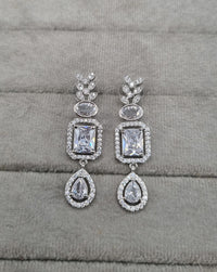 Layered American Diamond Necklace & Earring Set