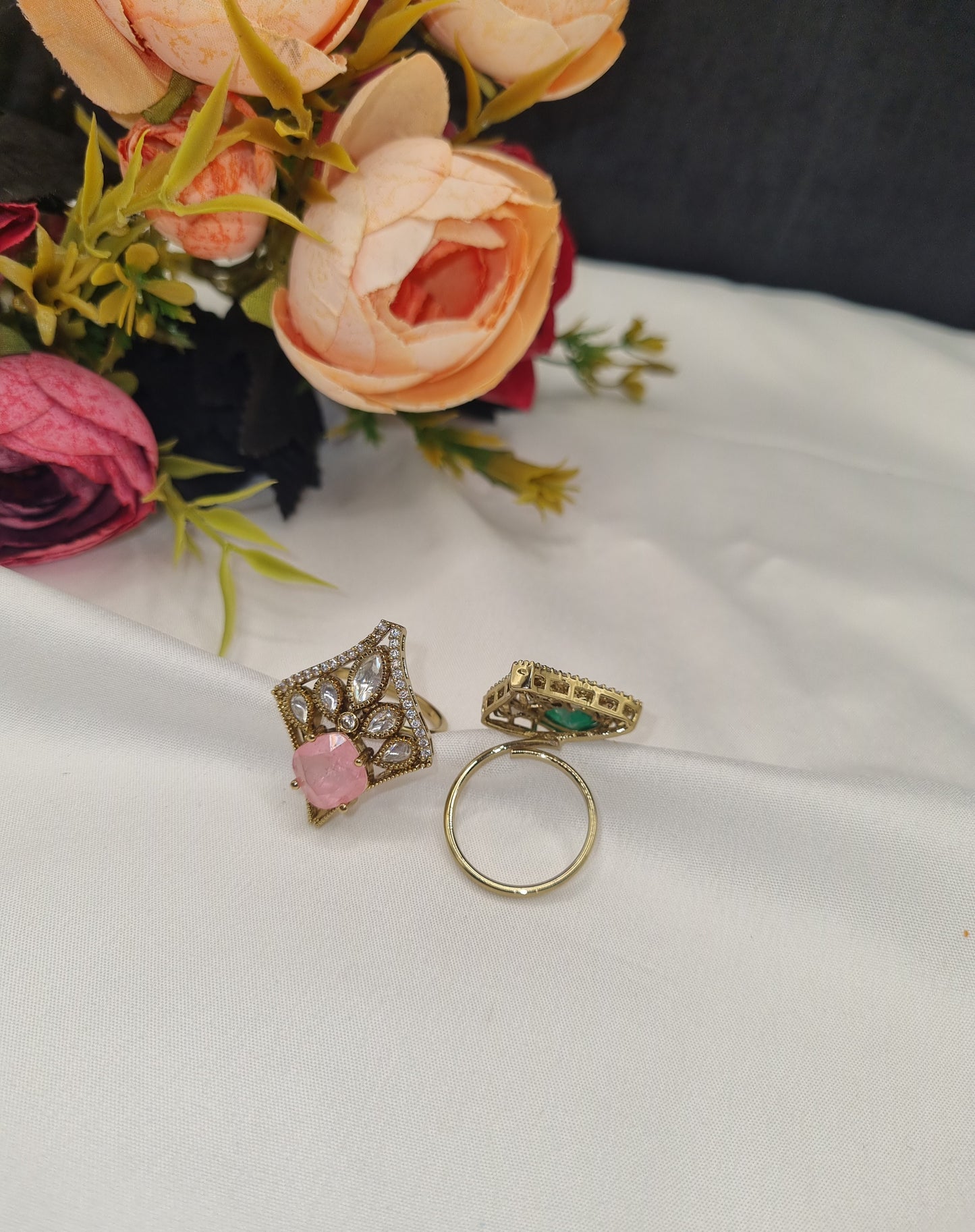 Majestic Heritage Rhombus Kundan Ring