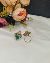 Majestic Heritage Rhombus Kundan Ring