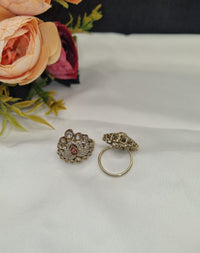 Majestic Tiara Kundan Ring