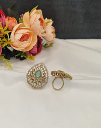 Royal Teardrop Kundan Cocktail Ring