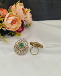 Royal Teardrop Kundan Cocktail Ring