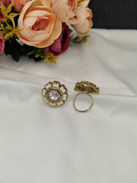 Royal Floral Kundan Ring