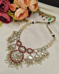 Classic Ruby Red Kundan Choker and Chandbali Earring Set