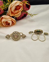 Chakra Three-Finger Kundan Ring