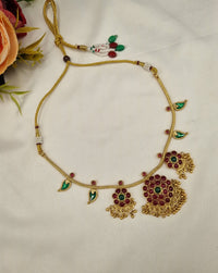 SOUTH STYLE FLORAL & LEAF CHARM NECKLACE SET