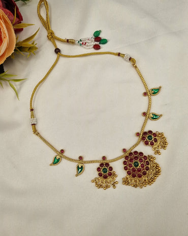 SOUTH STYLE FLORAL & LEAF CHARM NECKLACE SET