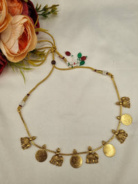 SUTHON STYLE ELEPHANT & COIN CHARM NECKLACE SET
